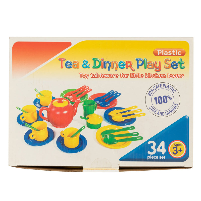 Kids Tea & Dinner Set - 34 piece (includes tea pot) in a box (7276388810907)