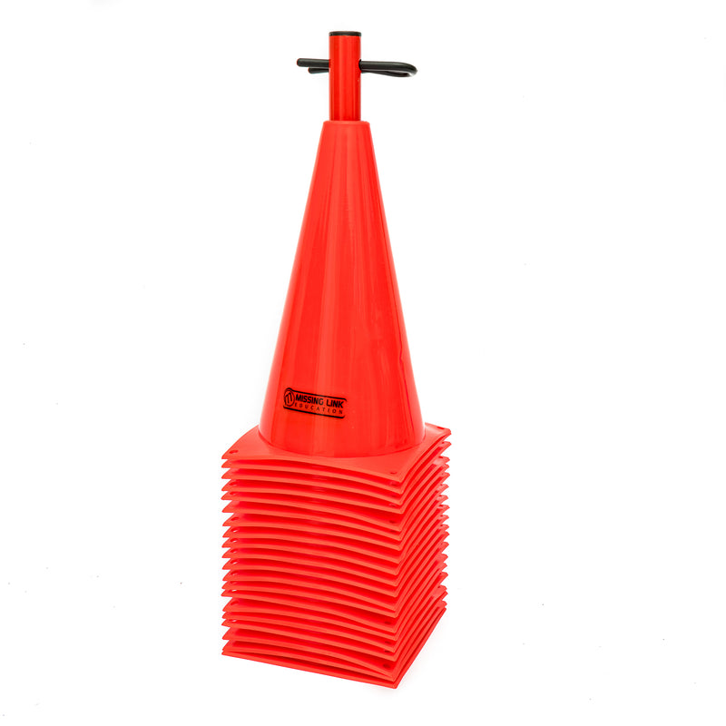 Training Cones 22cm - (Set Of 20) Red (7273194979483)