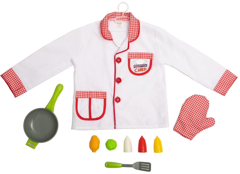 Chef Costume With Frying Pan and Play Food