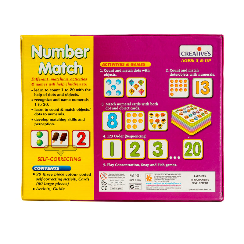 Creatives - Number Match (Count And Match With 20 Sets Of 3Pc Activity Cards)
