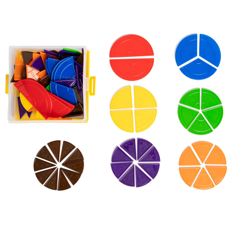 Fraction Circle Set in Plastic Box 114 Piece