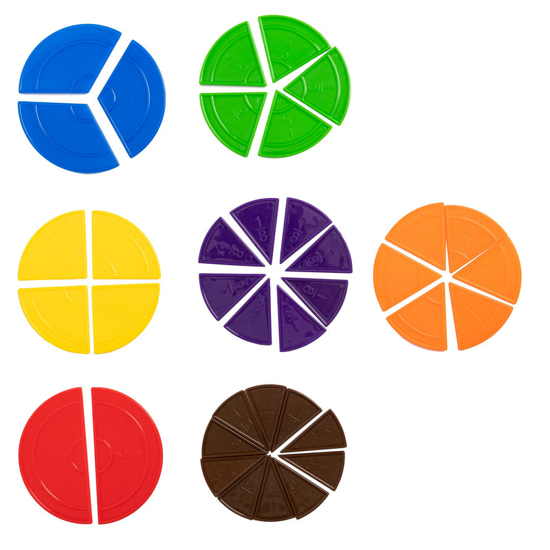 Fraction Circle Set in Plastic Box 114 Piece