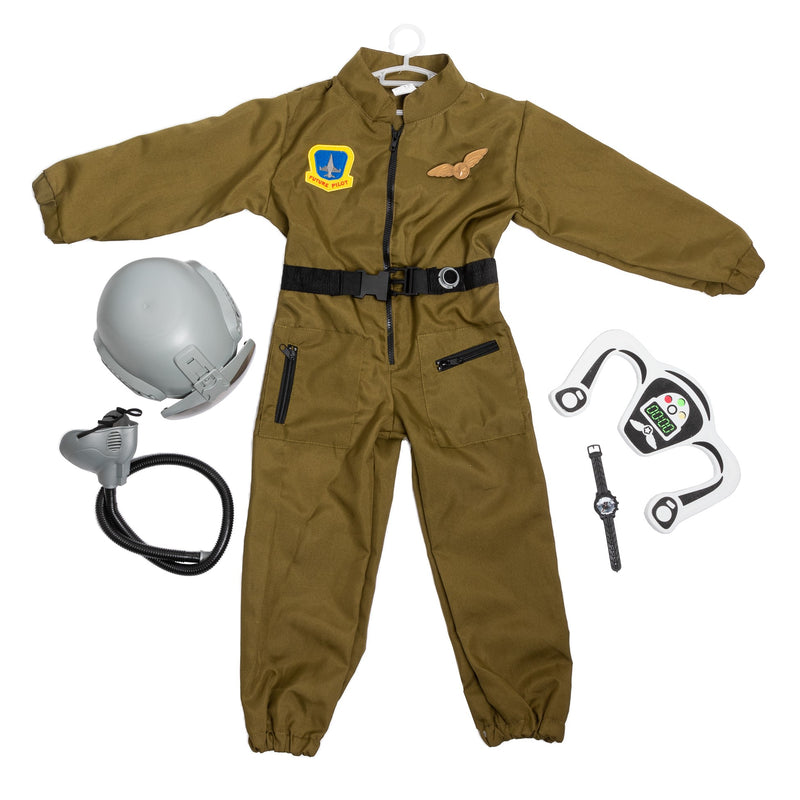 Fighter Pilot Costume With Mask & Accessories