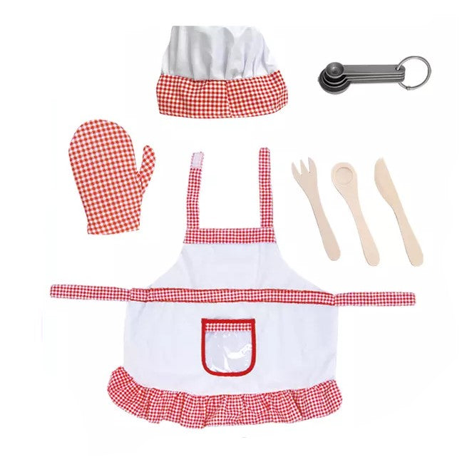 Chef Apron & Hat Role Play Costume with Accessories