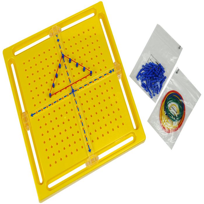 XY Coordinate Geo Pegboard with 24 Rubber Bands and 50 Pegs (7273182396571)