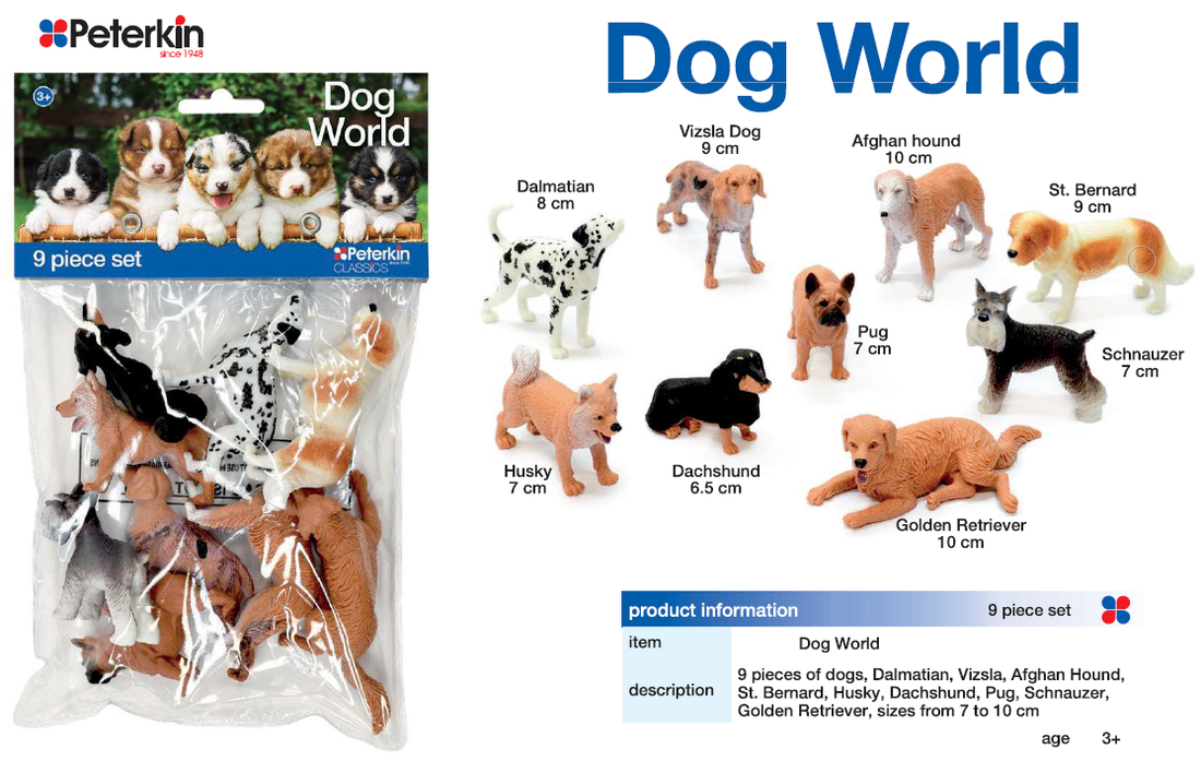Assorted Dogs in a Set 9 pieces