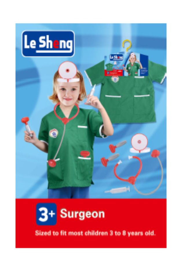 Doctor Surgeon Role Play Costume Set with Accessories - Green Scrubs (7273194029211)