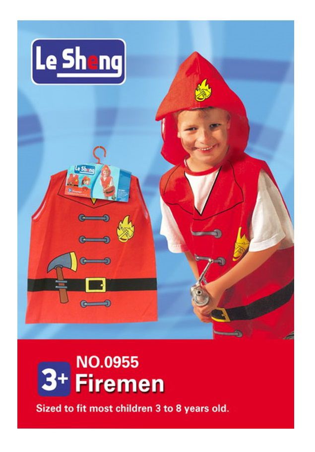 Fireman Role Play Costume with Hat - Vest Design (7273191243931)