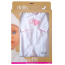 Dollsworld Dolls Outfit Embroidered Heart Design  Romper to fit dolls up to 46cm(18") (7642639335579)