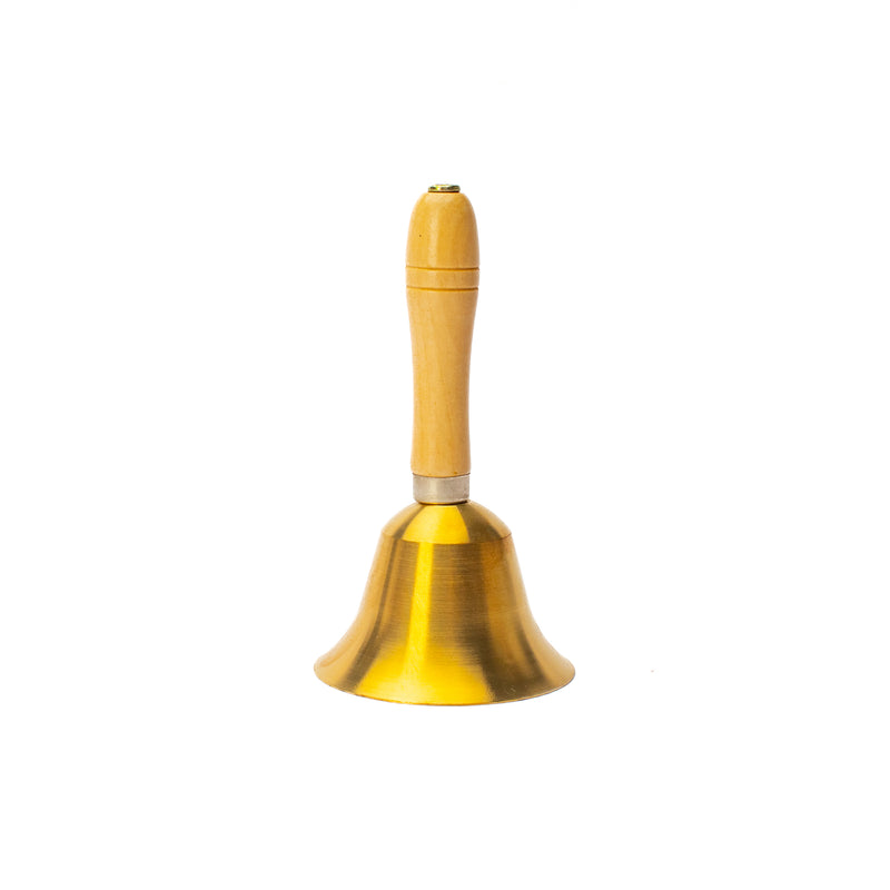 School Bell - 15cm high - Brass Hand Bell Musical Instrument (7015865483419)