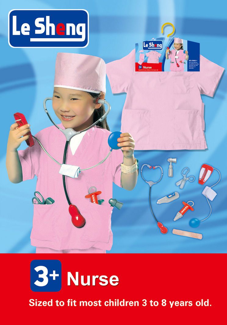 Nurse Role Play Costume Set with Accessories - Pink - Deluxe (7273188360347)