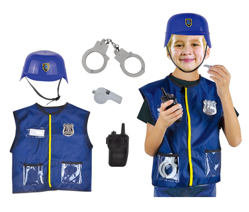 Police Vest Costume With Hard Helmet & Accessories (7452199813275)