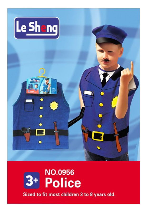 Policeman Role Play Costume with Hat - Vest Design (7273190850715)