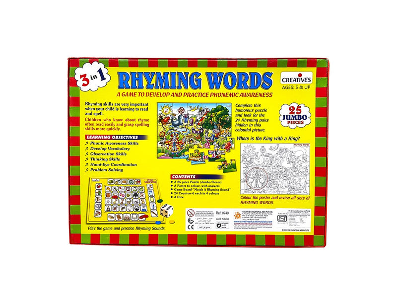 Creatives - Rhyming Words Language Booster (Match Rhyming words and pictures to make a puzzle) (7370462036123)