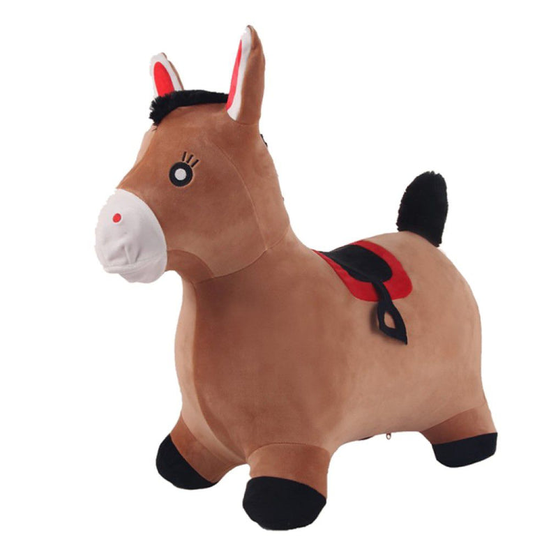 Ride On Hopper Animal Horse Covered In Plush Fabric