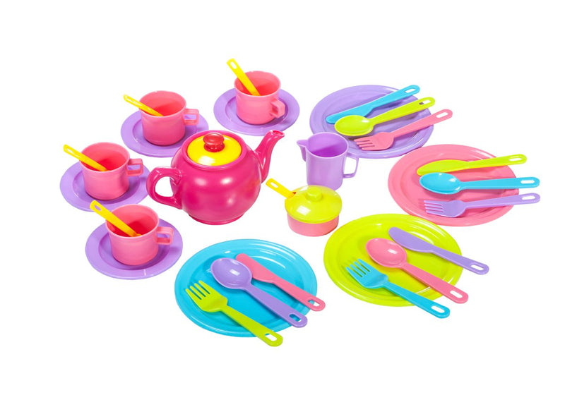 Tea & Dinner Play Set 34 Piece - Pastel Pink (7273162506395)