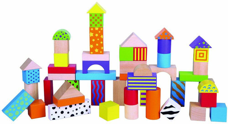 Viga Building Blocks Set Colourful & Patterns (7442997346459)
