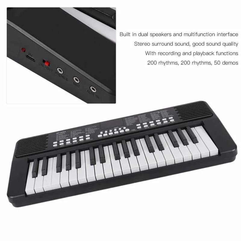 Electric Keyboard Piano With Microphone 37 Key (7492729471131)