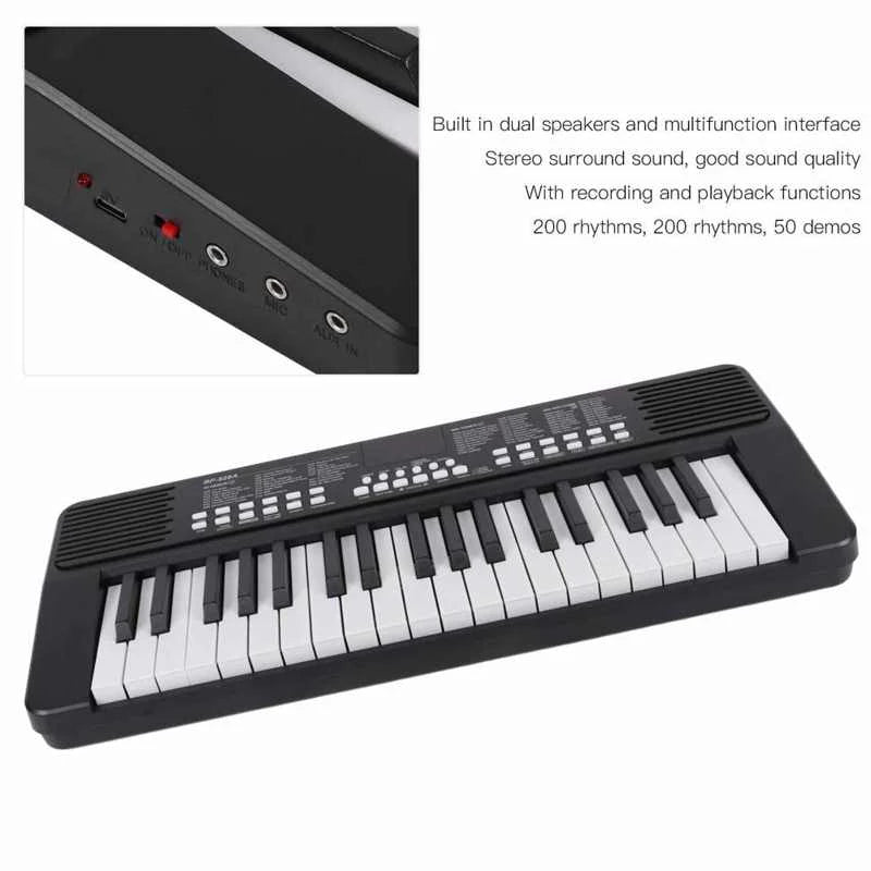 Electric Keyboard Piano With Microphone 37 Key