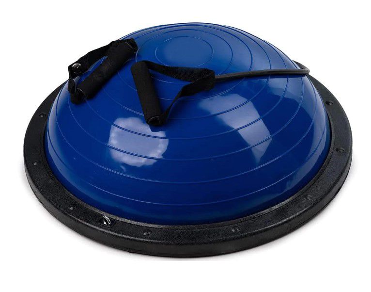 Core Bosu Balance Ball with Resistance Bands - Dark Blue 58cm