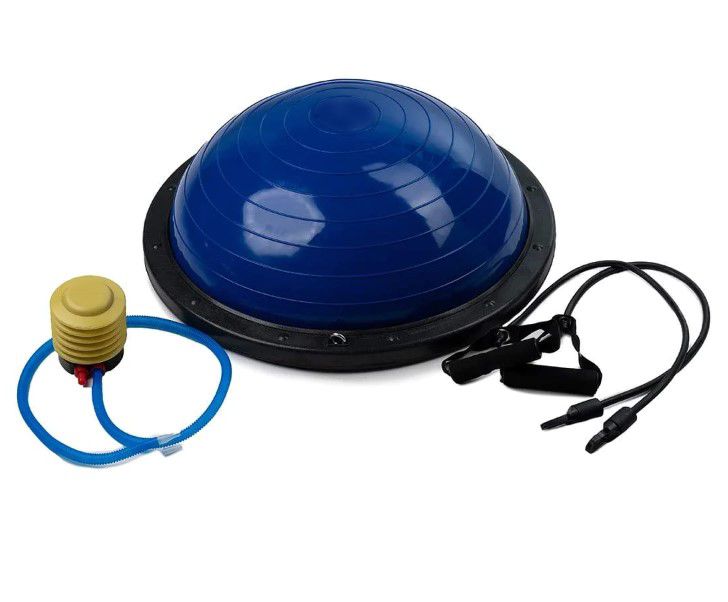 Core Bosu Balance Ball with Resistance Bands - Dark Blue 58cm (7400998863003)