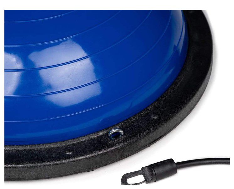 Core Bosu Balance Ball with Resistance Bands - Dark Blue 58cm