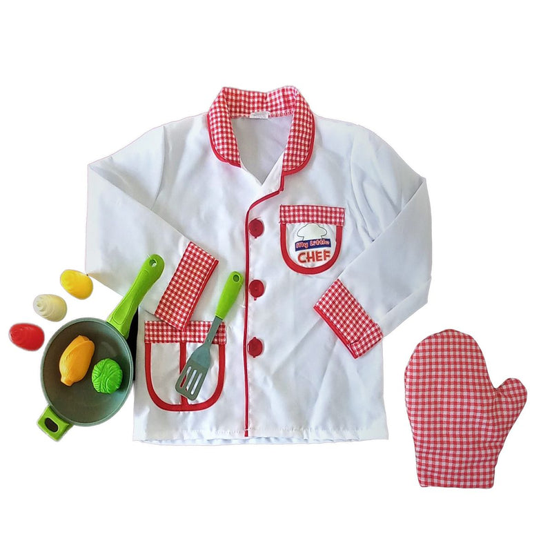 Chef Costume With Frying Pan and Play Food