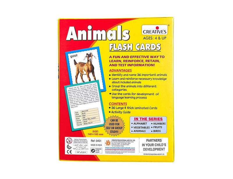 Creatives Animals Jumbo Flash Cards - 36 Cards (7418584334491)