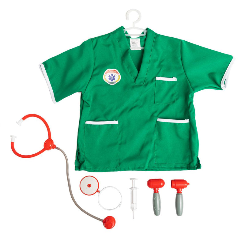 Doctor Surgeon Role Play Costume Set with Accessories - Green Scrubs (7273194029211)