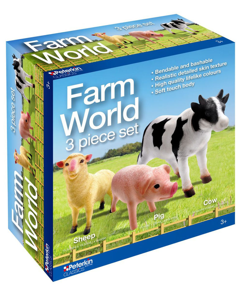 PETERKIN Farm Animals 3pc Extra Large Soft to Touch (7274233102491)