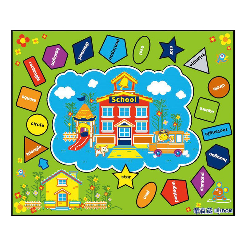 Kids Large Floor Carpet - Colours and Shapes (2400x2000x3mm) (7275725652123)