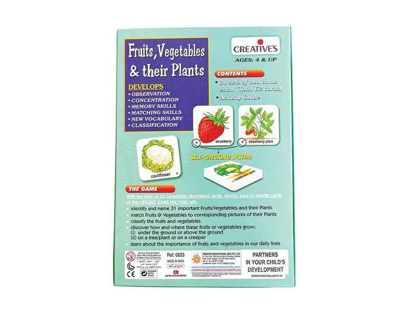 Creatives Flash Cards Fruits, Vegetables & Their Plants (Match The Fruit Or Vegetable To Their Plants) (6907039973531)