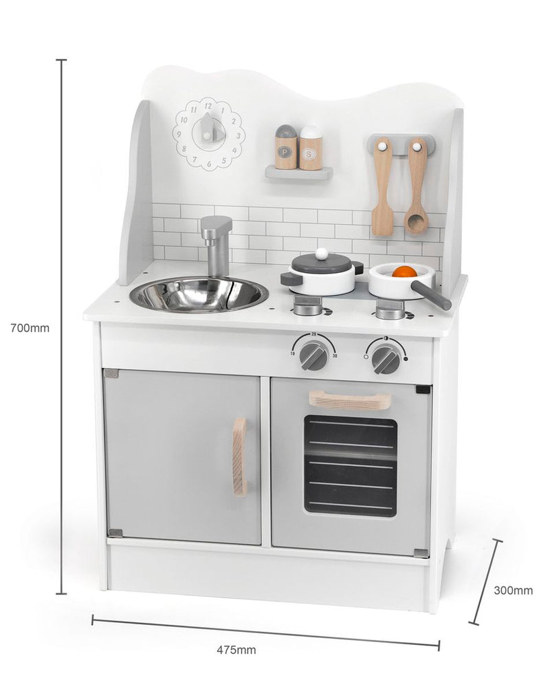 Viga White & Grey Arctic Wooden Toy Kitchen (7362592178331)