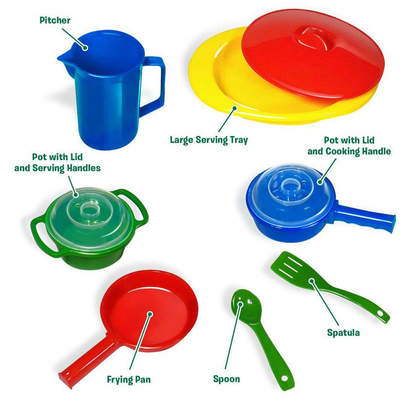 Multi-Coloured Kitchen Play Set-10 Pieces (7274250764443)