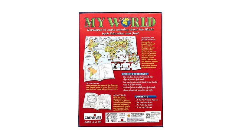 Creatives - My World - Jigsaw Map Puzzle, World Atlas And Activity Book (6907042398363)