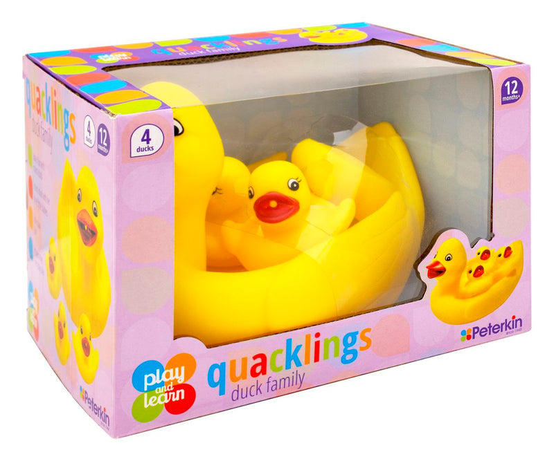 PETERKIN Rubber Duck Family Bath Toy Set 4 Pieces