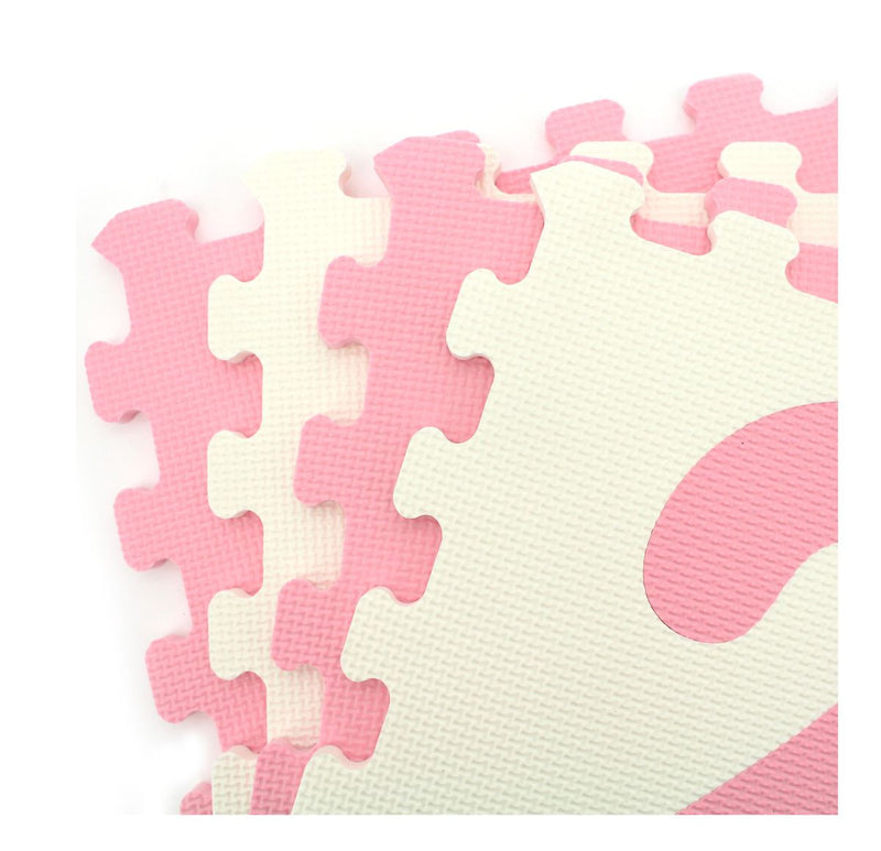 SUNTA Antibacterial EVA Foam Puzzle Numbers Baby Play mat - Pink