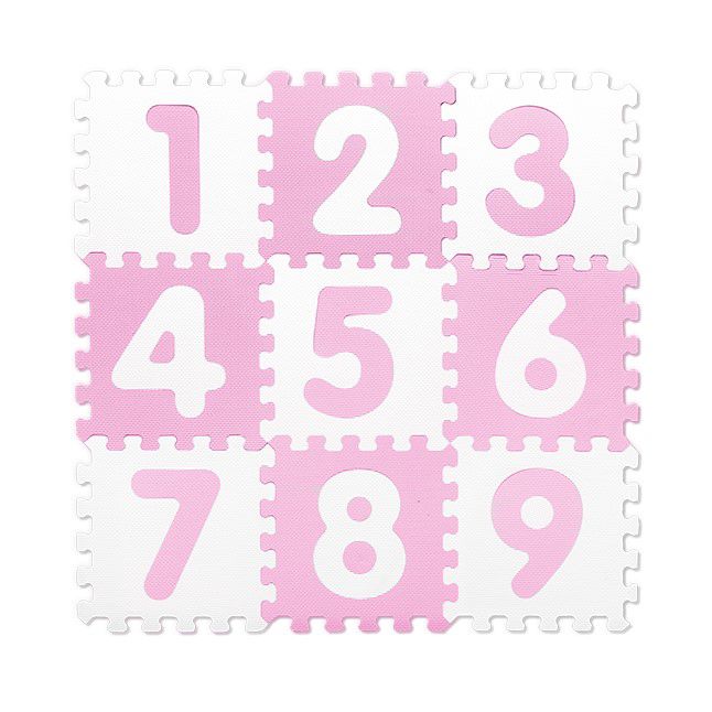 Pink Interlocking Numbers Eva Foam Baby Playmat 