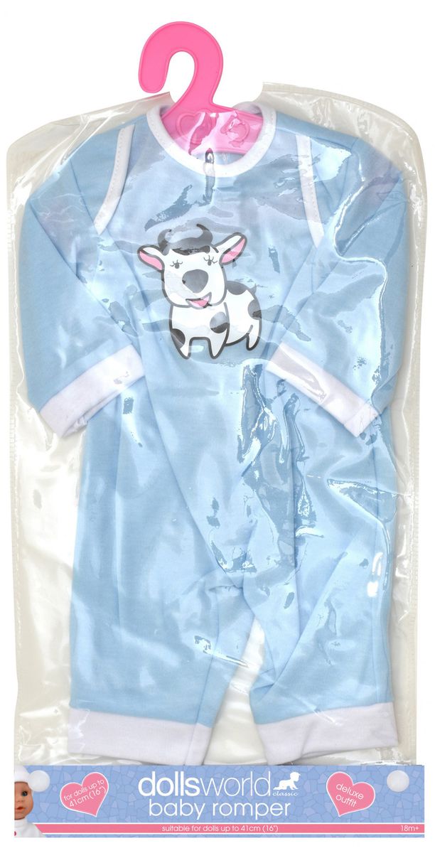 Dollsworld Clothes Blue Cow Onesie 46Cm (6897588469915)