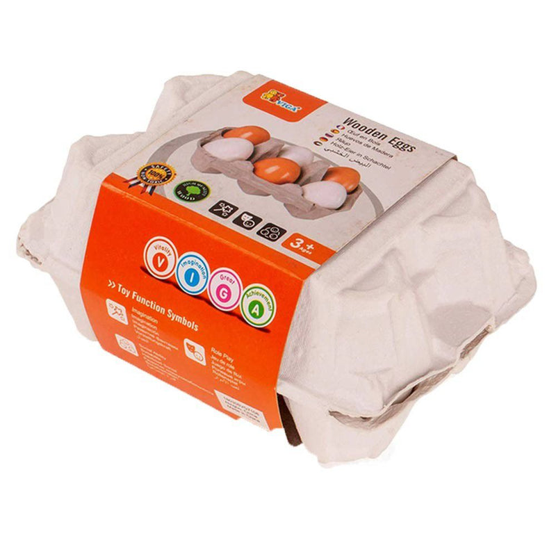 Viga Wooden Eggs In An Egg Carton Play Food (7030218358939)