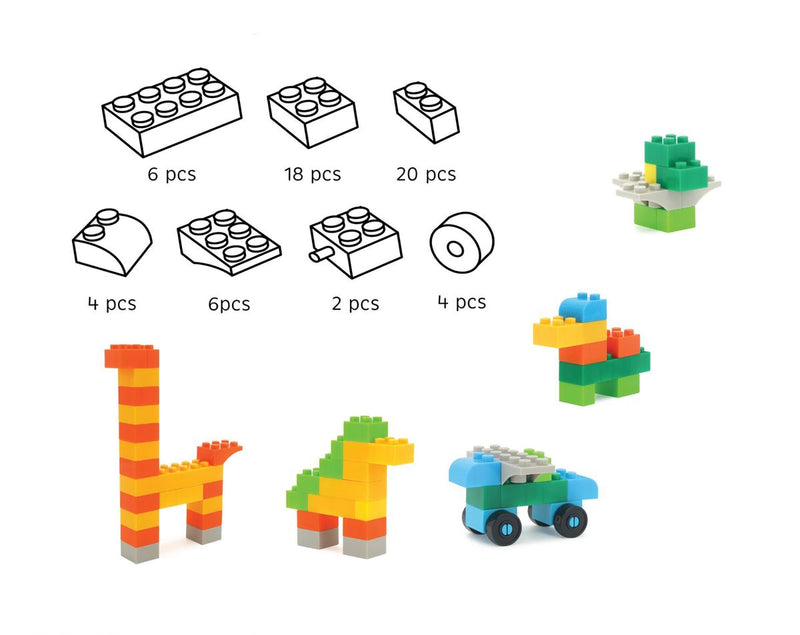 Basic Bricks Building Blocks 60pc In Hexagonal Box (7030273540251)