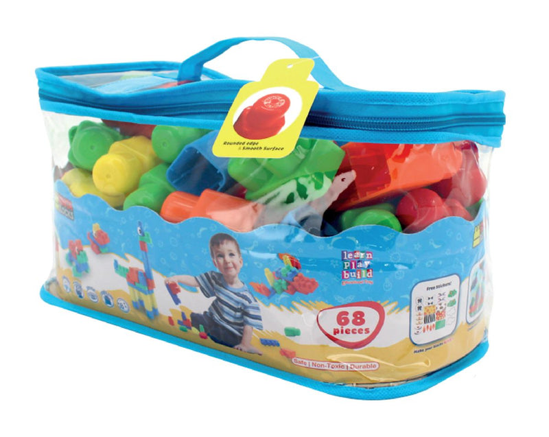 68pcs Plastic Building Blocks Set In A Carry Bag (7030270001307)