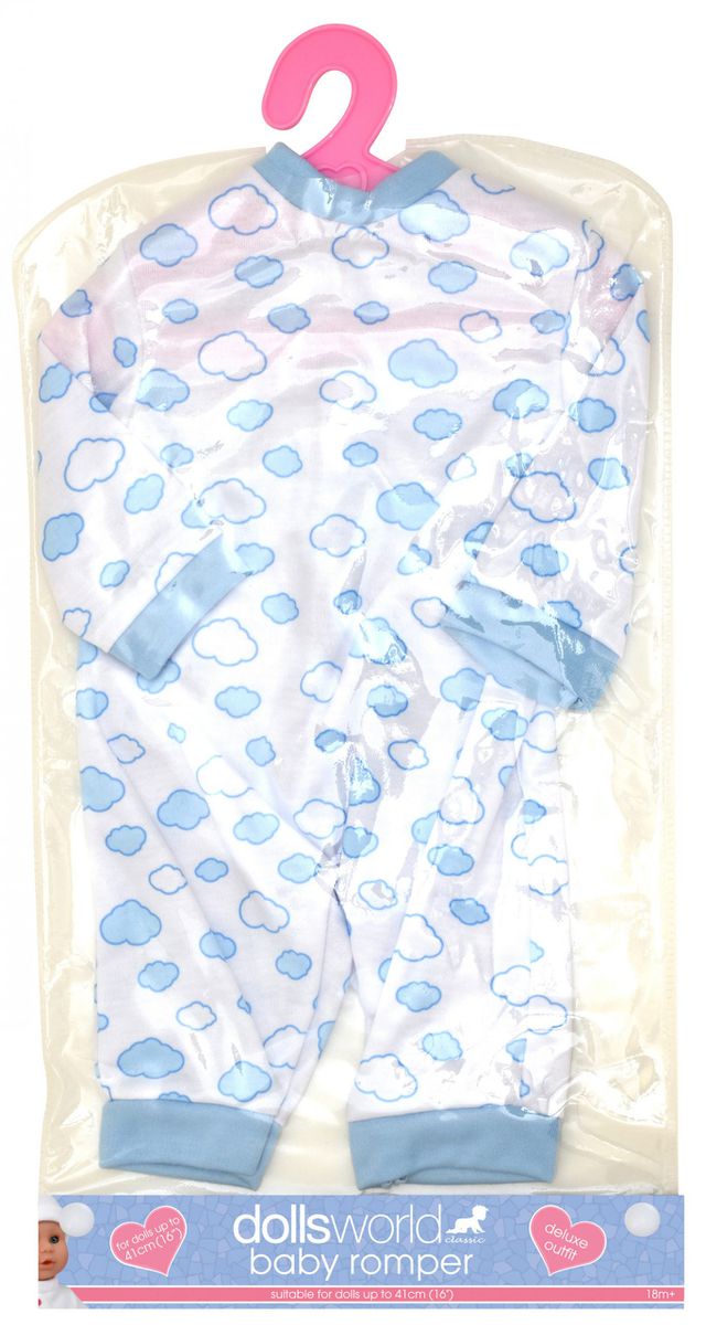 Dollsworld  Clothes Blue Clouds Onesie 46Cm (6897588175003)