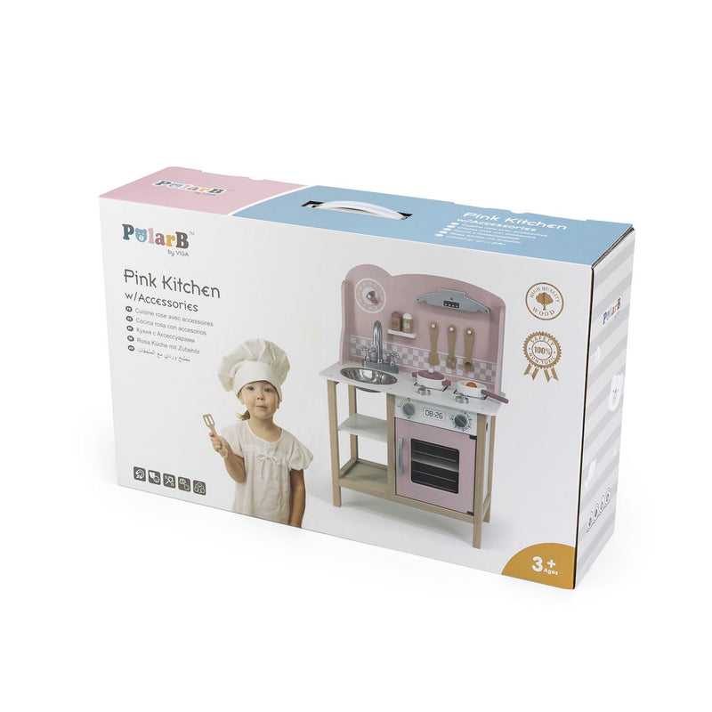 Viga Pink Kitchen With Accessories Includes Stove, (7030224912539)