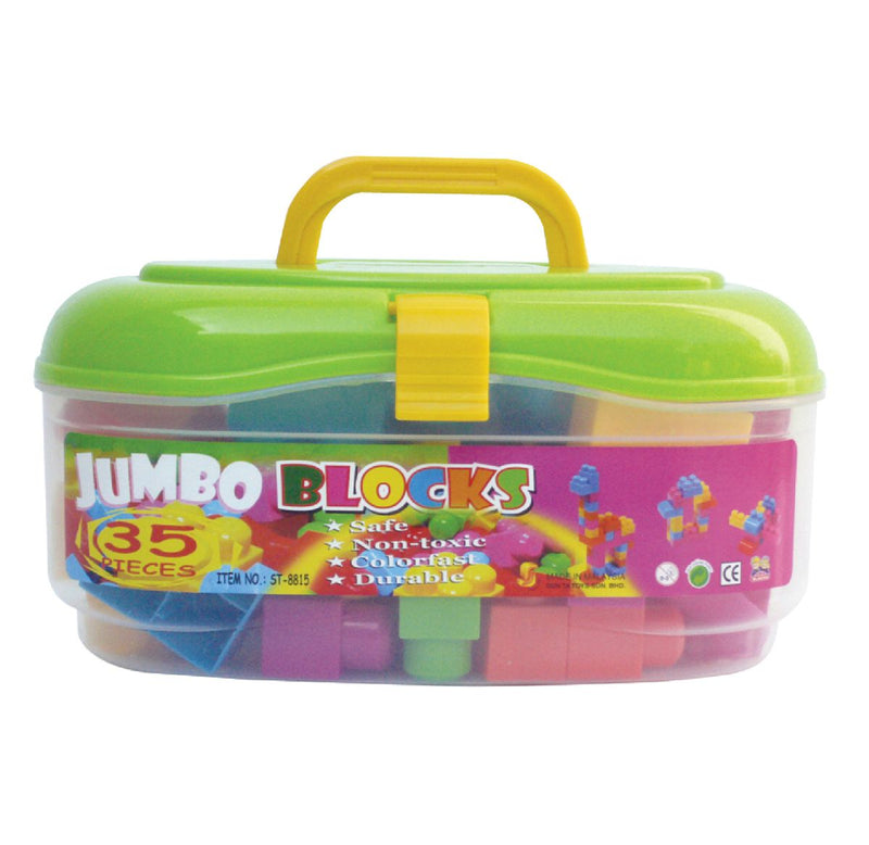 35pc Jumbo Building Block In Container  (7030270230683)