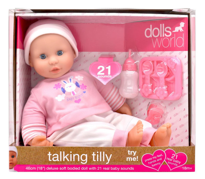 Dollsworld Talking Tilly Baby Doll 46Cm (6899324223643)