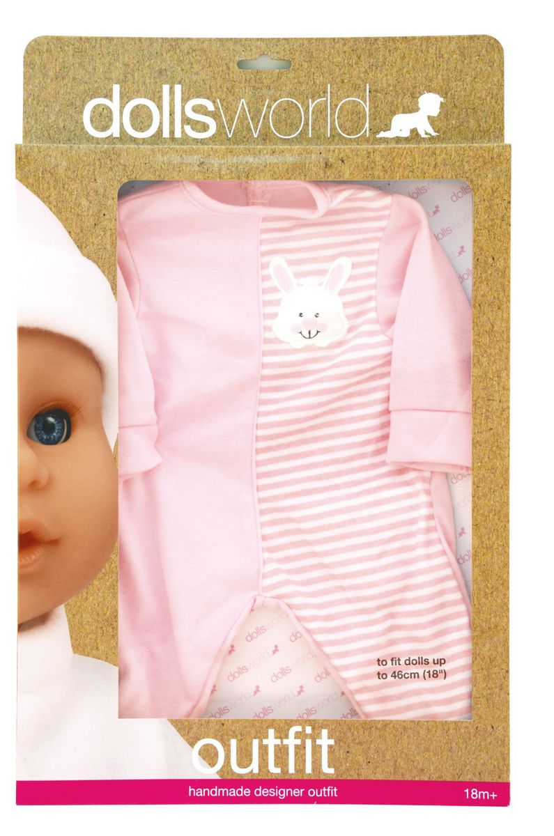 Dollsworld - Doll Clothes - Striped Onesie, Suitable For Dolls Up To 46Cm (6899314426011)