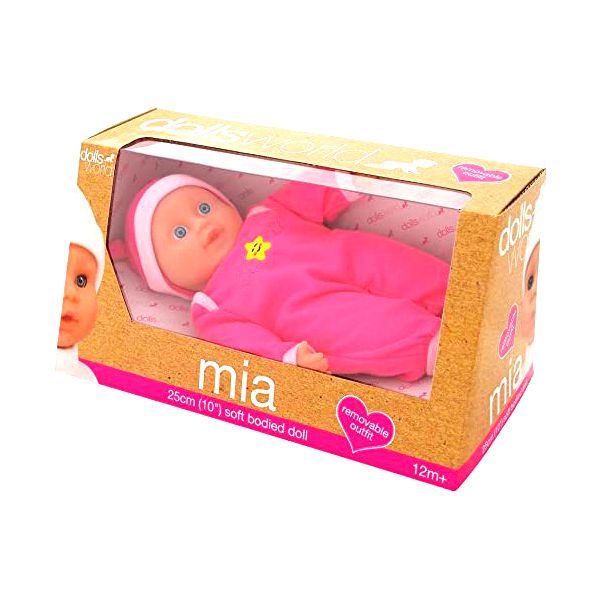 Dollsworld - Mia Doll (Dark Pink) - (Soft Body With Removable Outfit And Hat) - 25Cm (10") (6897587912859)