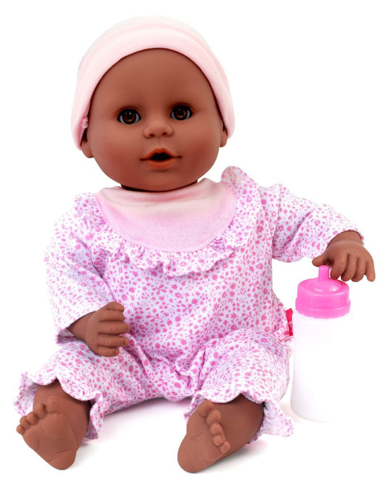 Dollsworld-Little Treasure Baby Doll (Black) Romper, Bottle 38Cm(15") (6899319373979)
