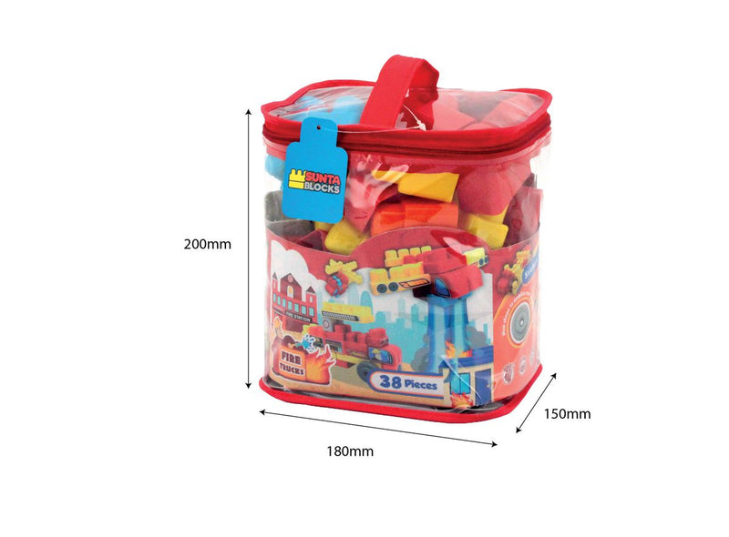 Fire Truck Plastic Building Blocks With Rounded Edge (7030274621595)